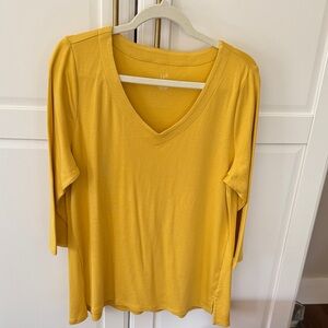 J. Jill Golden Long Sleeve V-Neck Top